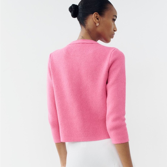 Pink zara cardigan with gold buttons - Picture 5 of 8